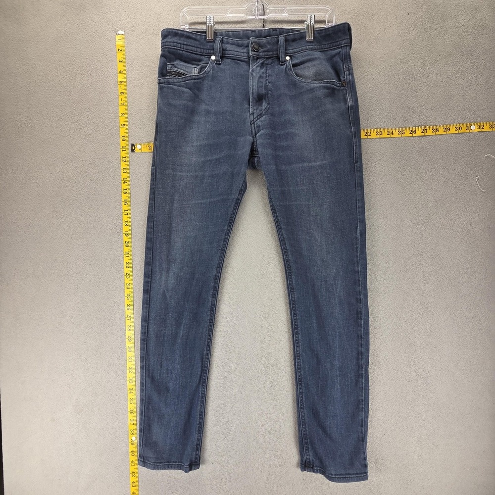 Diesel Jeans Mens 33x32 Blue Thommer Slim Skinny Medium Wash Denim Zip Fly
